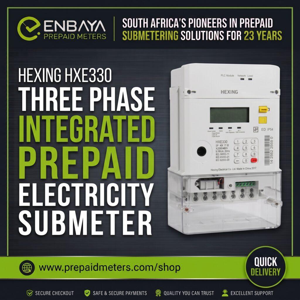 3 phase integrated prepaid electricity submeter